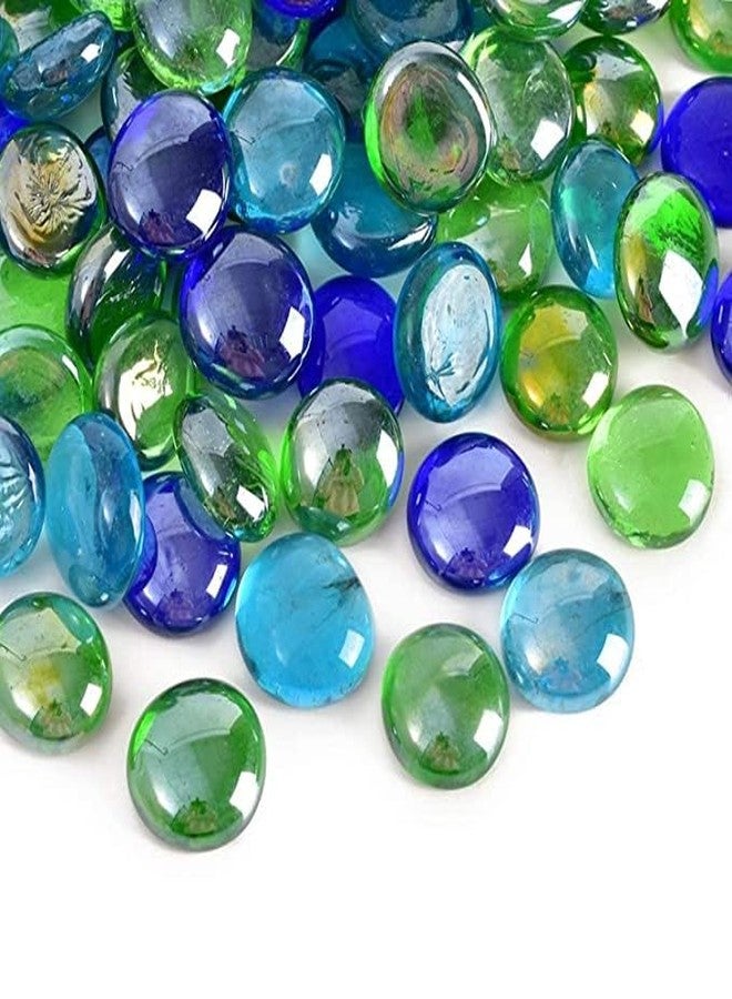 VANNEF® Premium Decorative Aqua, Green & Blue Glass Pebbles for Vase Fillers Aqurium/Fish Tank, Plant Pots, Home, Garden, Indoor & Outdoor Decoration (900 gm Aqua, Green & Blue) - Image 1